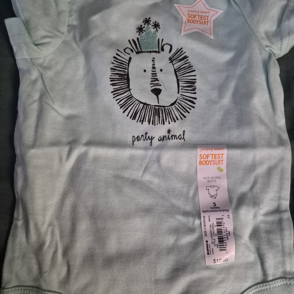Jumping Beans Mint Green Party Animal Bodysuit